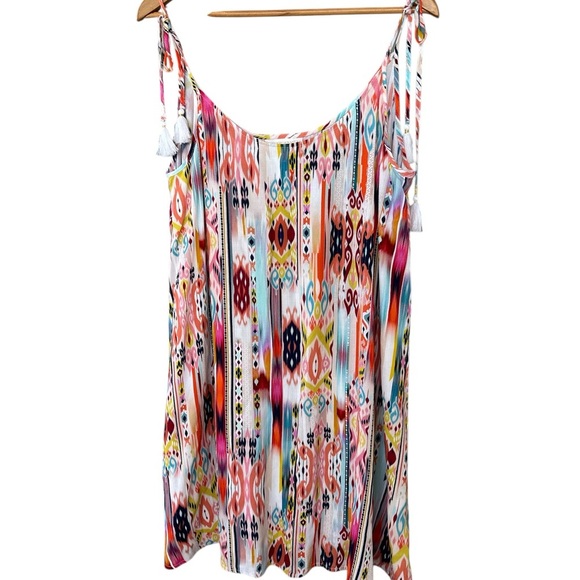 La Blanca Aztec Print Swimsuit Cover-up Mini Dress - Picture 4 of 7